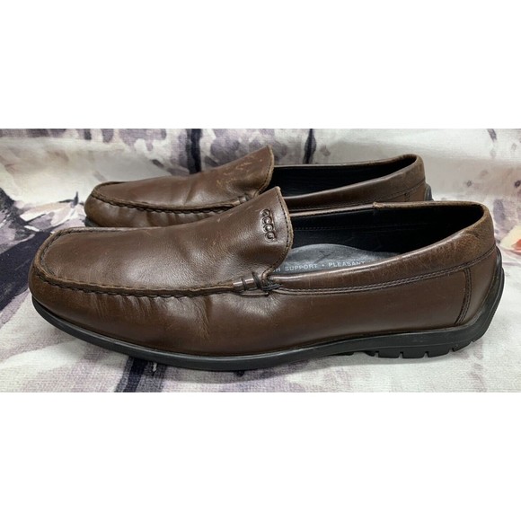 Ecco Comfort Driving Shoes Men’s US 9.5 Euro 42 Leather Chocolate Brown Slip On
